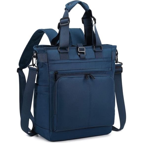 𝅺convertible Tote Bag and Backpack, Fits 15.6" Laptop, Blue